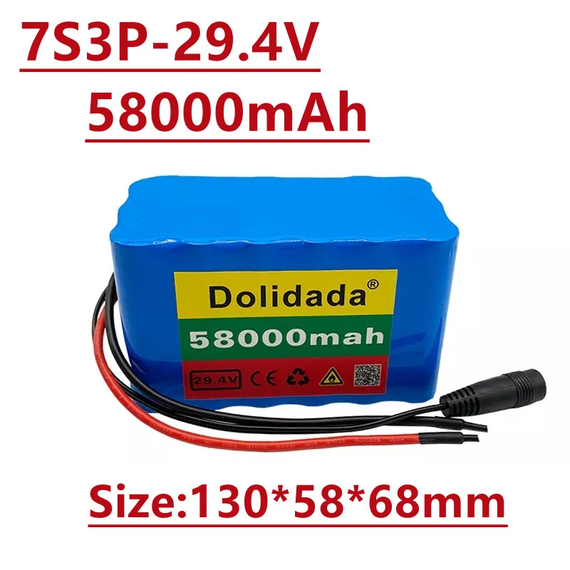 

2022 new 7s3p 24 V 18650 lithium ion battery 29.4V 58000 MAH electric bicycle, moped / electric / lithium ion battery, charger