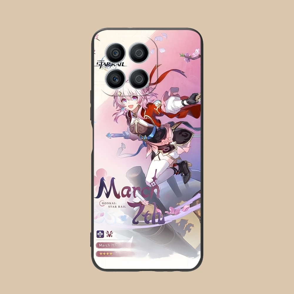 Honkai Star Rail March 7th Mobile Phone Case for Huawei Honor 90 80 70 60 50 30 20 10 9 8 7 Pro S SE Lite 5G Black Cover Shell