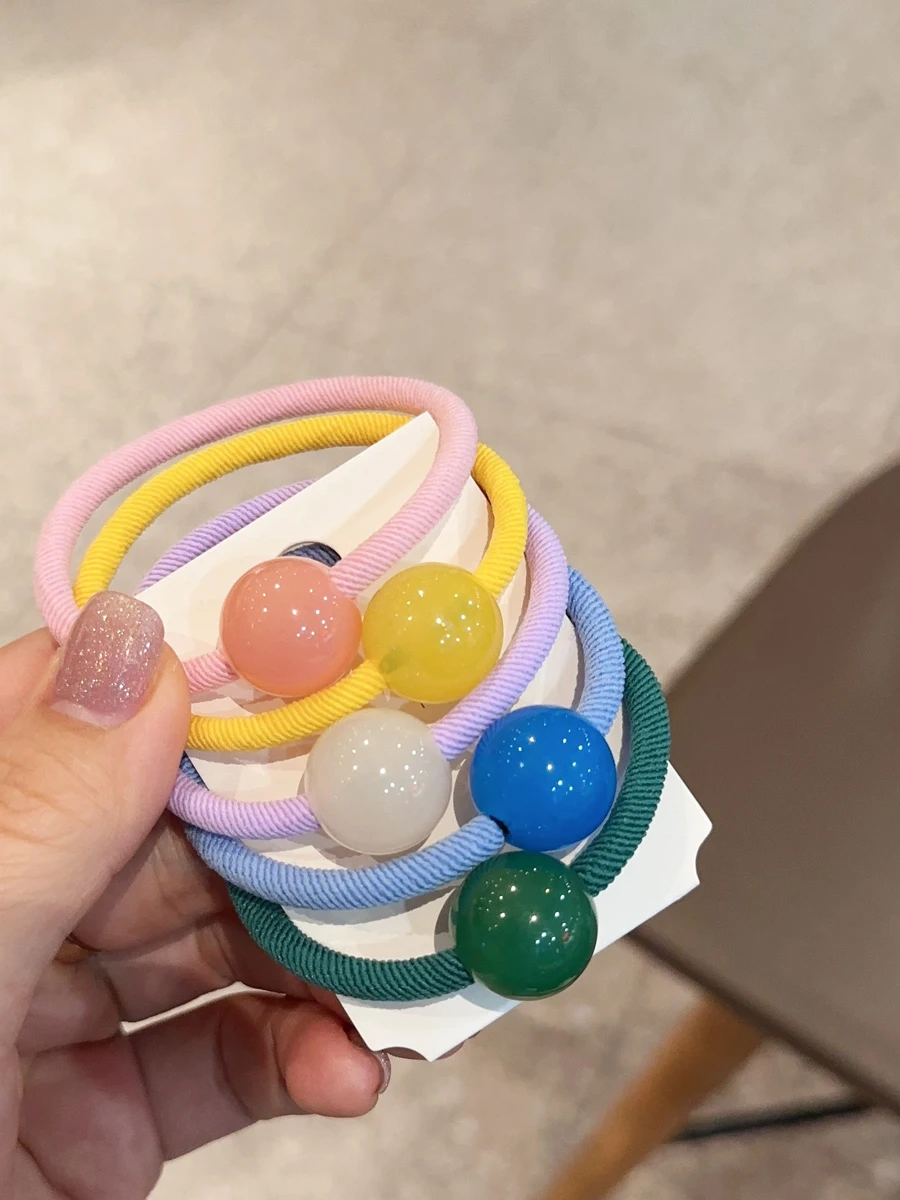  Повязка для волос с желейными бусинами ~ милая детская резинка девочек