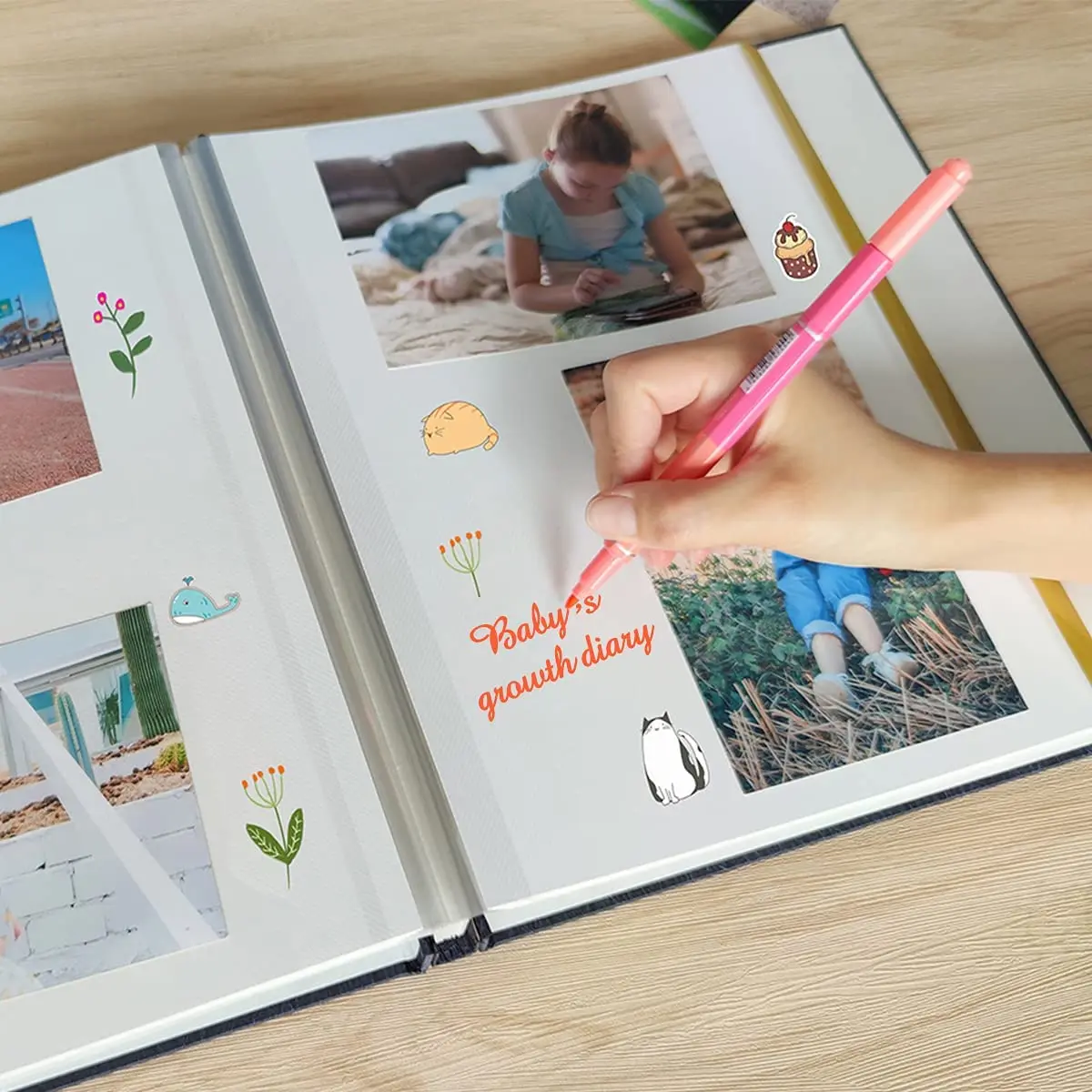 Старший самоклеящийся фотоальбом с магнитной сборкой DIY Юбилейная книга воспоминаний для младенца, свадьбы, семейных альбомов держится на месте.