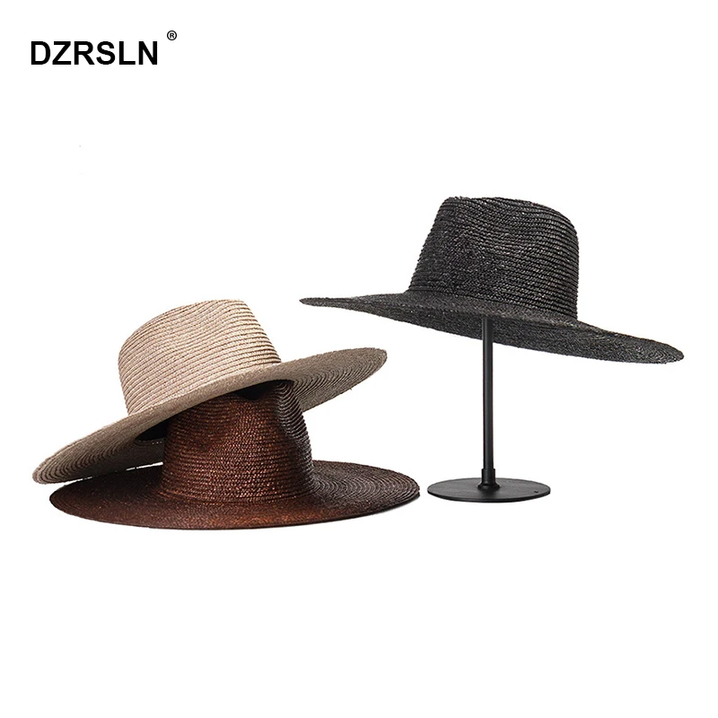 

Соломенная шляпа для путешествий, простая и модная Повседневная Панама от солнца, с большими вязаными пряжками, в стиле джаз, для пляжа, летняя