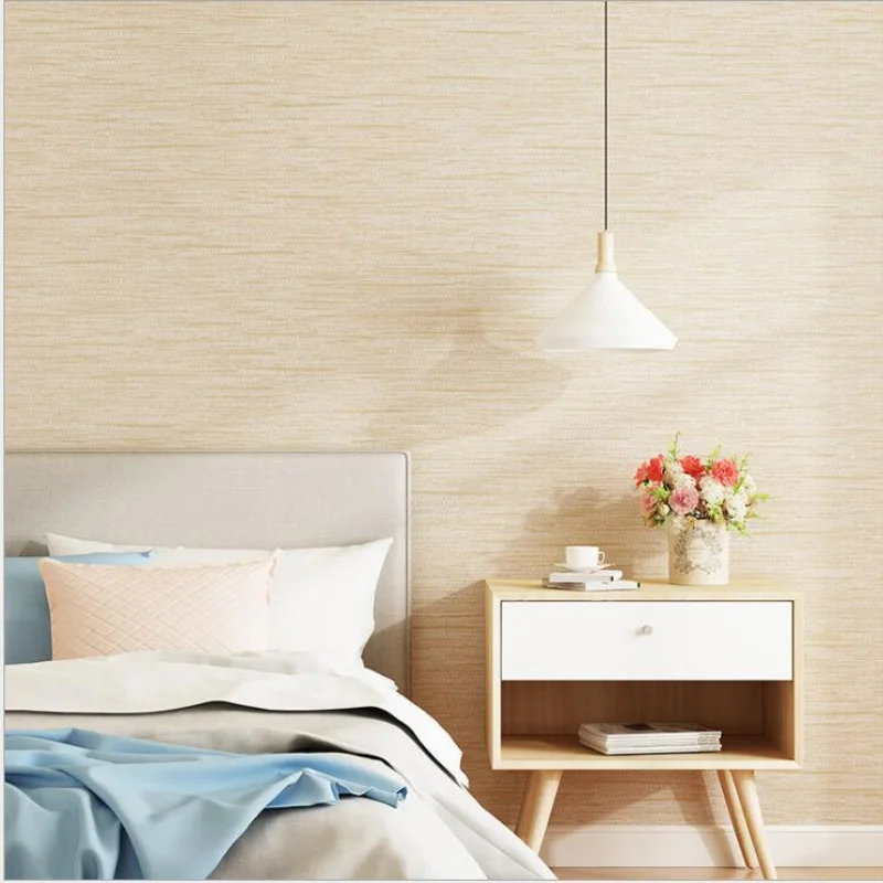 

Simple Nordic Solid Color Plain Grass Woven Dark Pattern Thickened Non-woven Fabric Wallpaper for Living Room Wallpaper