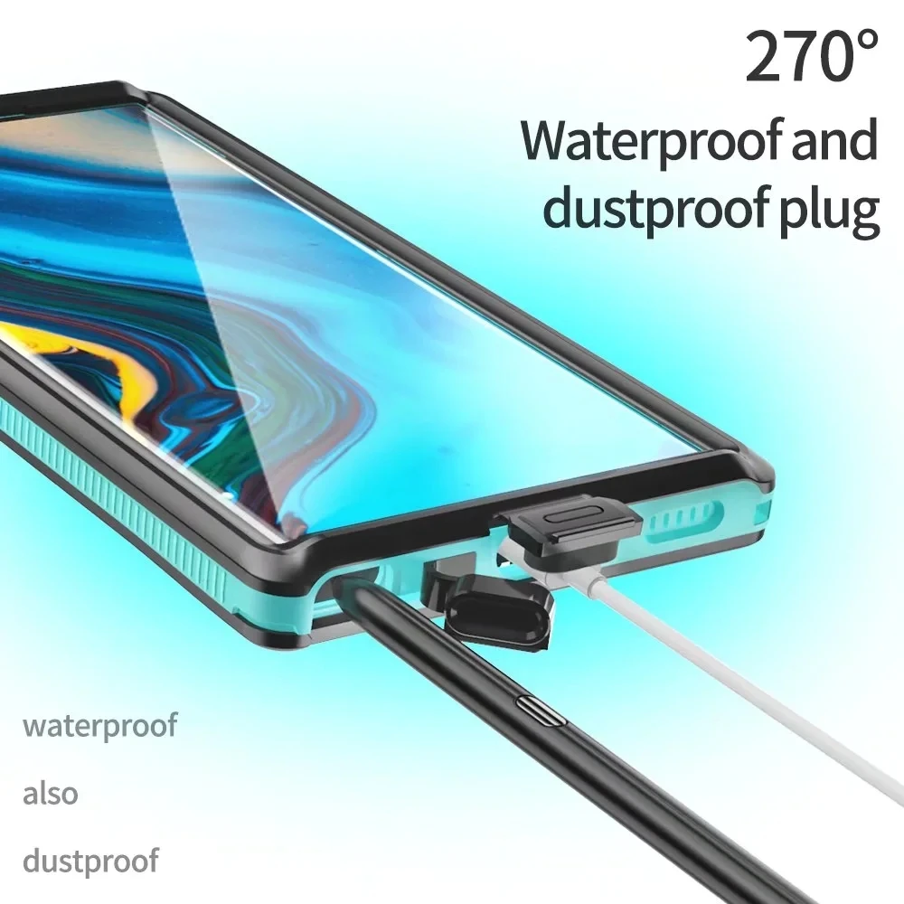 Shellbox IP68 Waterproof Heavy Duty Case for Galaxy S9/S10/S20/S21/S22/S22+/S22 Ultra Shockproof Defender Cover Diving Swim Case