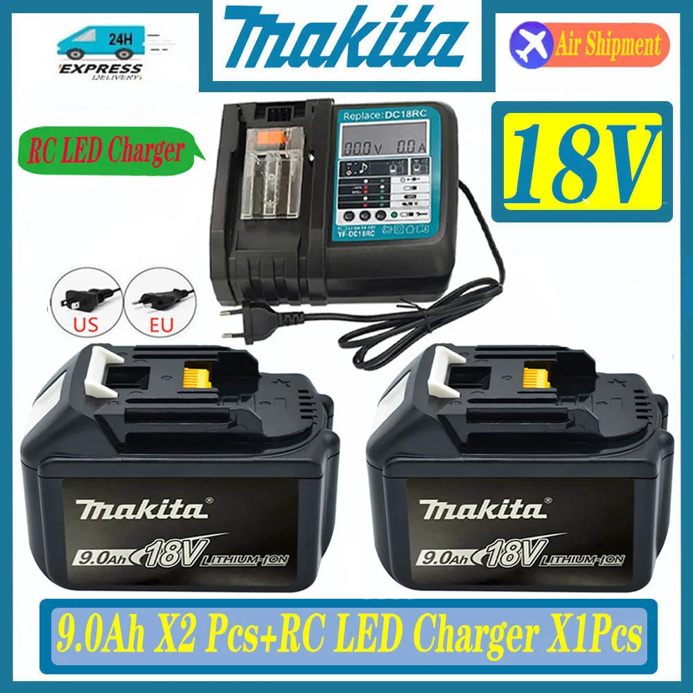 

100% Оригинальная Аккумуляторная батарея Makita 18В 9 Ач, для Makita BL1830 BL1830B BL1840 BL1840B BL1850 BL1850B, аккумулятор для электроинструментов