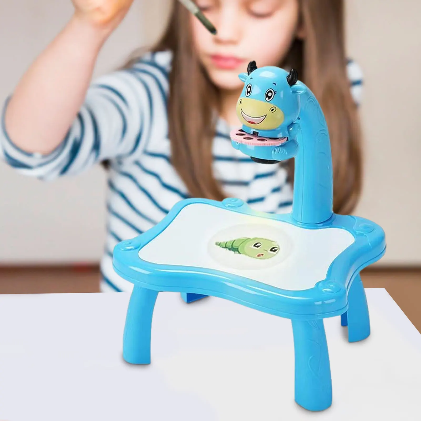 

New Children Projector Art Drawing Table Toys Kids Painting Board Desk Arts Crafts Educational Learning Paint Toy For Girl Boy