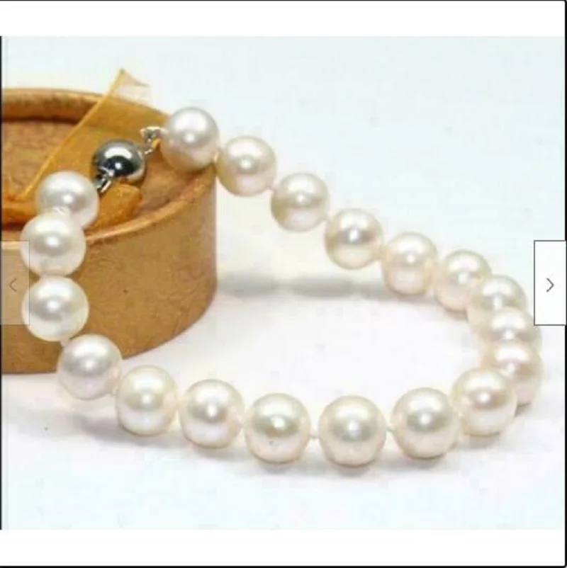 

Натуральный жемчужный браслет Nanhai AAA 10-11 мм, 8 дюймов, белое золото