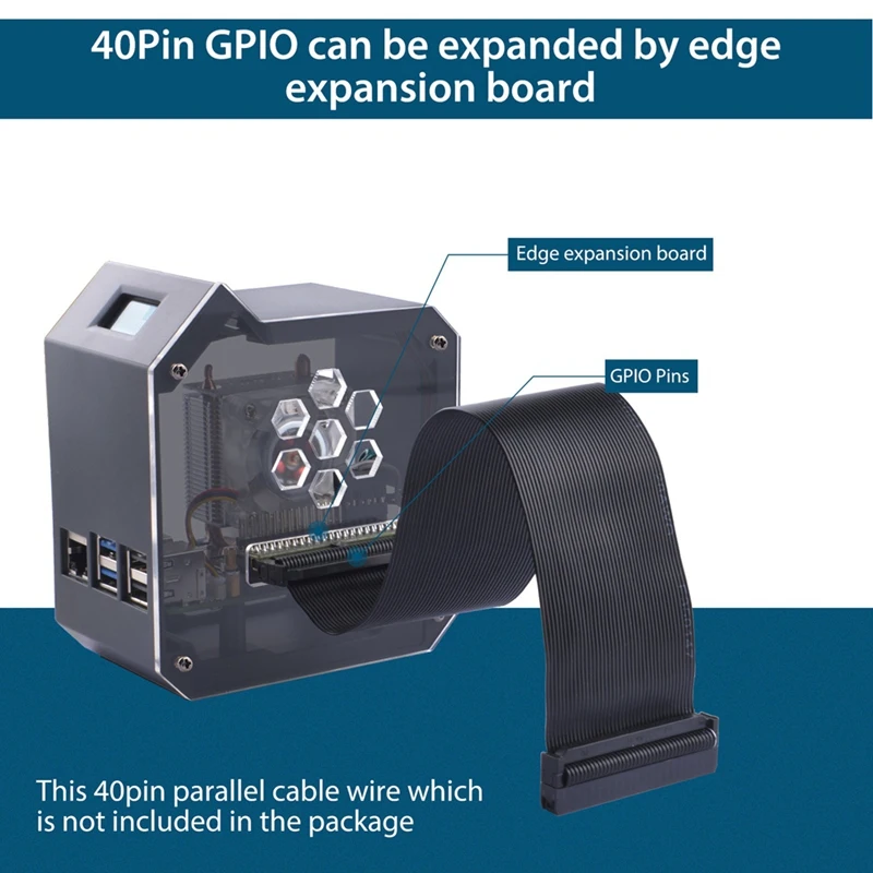 Для Raspberry Pi 5 Tower Fan Kit Корпус Медная трубка Ice Вентилятор PWM JST 4-контактный порт RGB LED