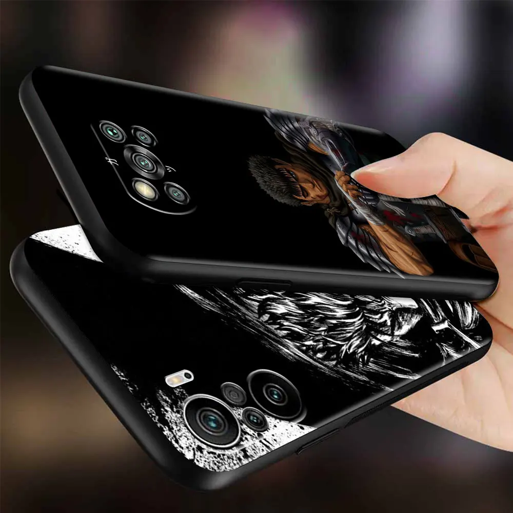 silicone case for xiaomi mi poco x3 nfc m3 pro f3 gt m4 f1 x2 11t lite note 10 10t 9t shell phone cover anime berserk guts funda free global shipping
