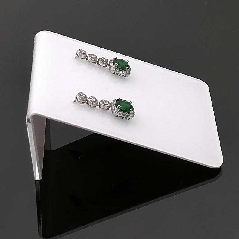 5Pcs Fashion Style Transparent/White Acrylic Earrings Jewelry Display Stand Holder Ear Stud Storage Organizer Show Bracket Rack