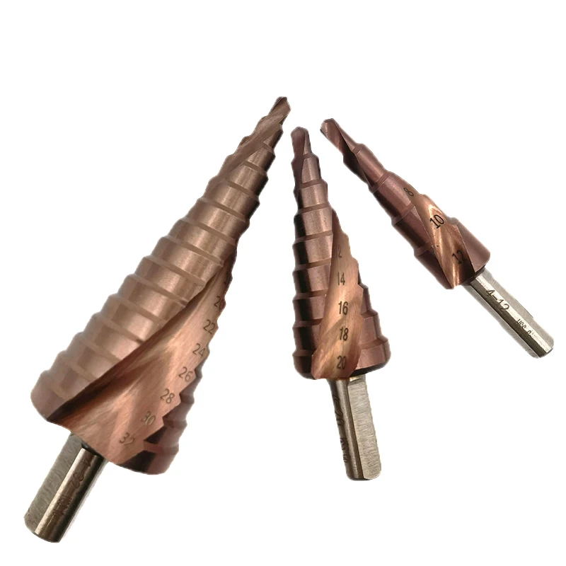 4-12/4-20/4-32mm M35 Cobalt Step Drill Bit Set Tapered HSS-CO HSS Kit Spiral Groove Triangle Shank for Stainless Steel | Инструменты