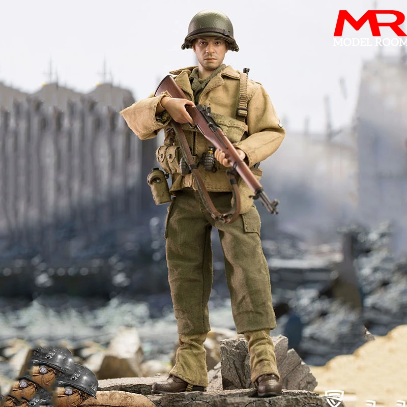

Crazy Figure LW014 1/12 WWII U.S. Rangers On D-Day Rifleman A Figure 6'' Male Soldier Action Doll Full Set Collectible Toy