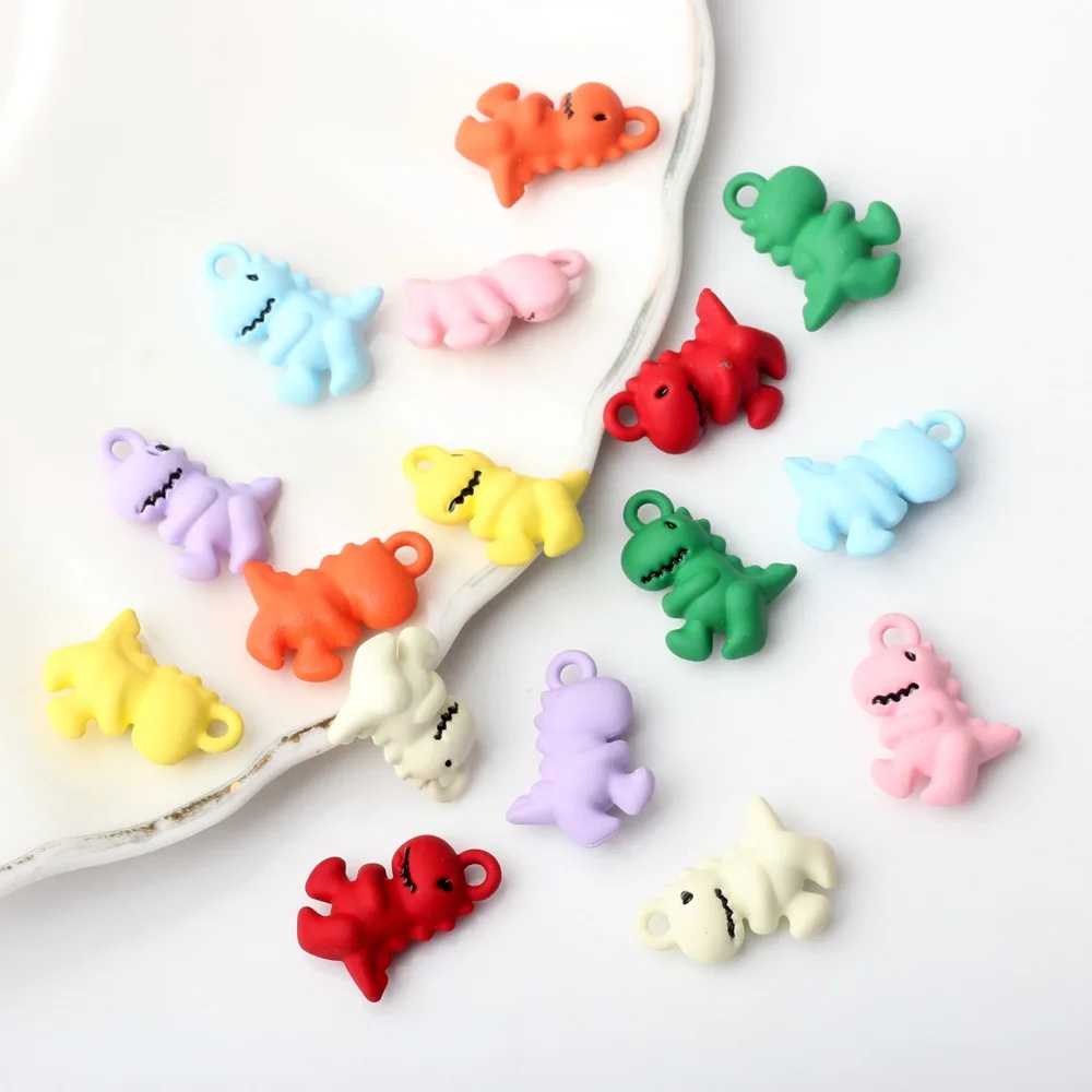 

10PCS Alloy Macaron Cartoon Cute Dinosaur Pendant For Jewelry Making DIY Earrings Necklace Accessories
