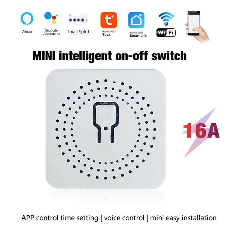 

Умный мини-выключатель Tuya с Wi-Fi, 16 А