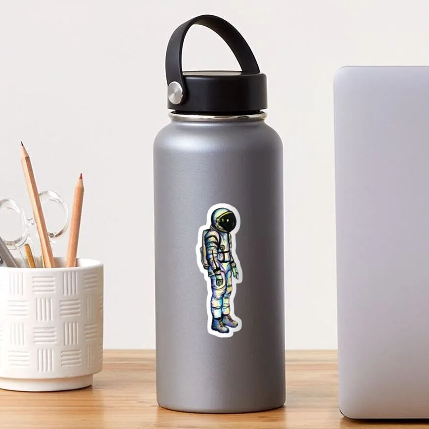 

Psychedelic Astronaut Sticker for Laptop Decor Bedroom Car Cute Cartoon Art Fashionable Public Suitcase