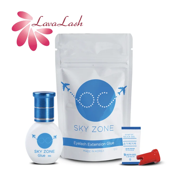 10ml Sky Zone Eyelash Extension Glue Korea MSDS Black Eyelash Glue Professional Makeup Tool Low Stimulation Lash Shampoo Peach