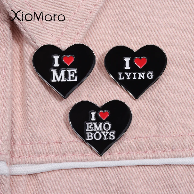 

I Love Emo Boys Enamel Pin I Love To Make Boys Cry Humor Brooch Lapel Backpack Badge Jewelry Valentine's Day Gift For Friends