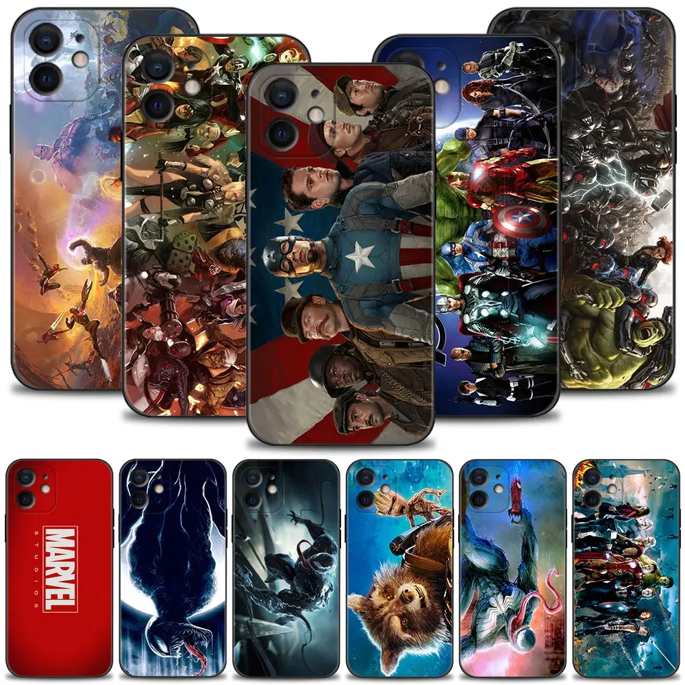 

Case for iPhone 13 11 12 Pro Max XR X Funda 13promax 11promax XSmax Coque 7 8 6 6s plus Cover Marvel Superheroes The Avengers