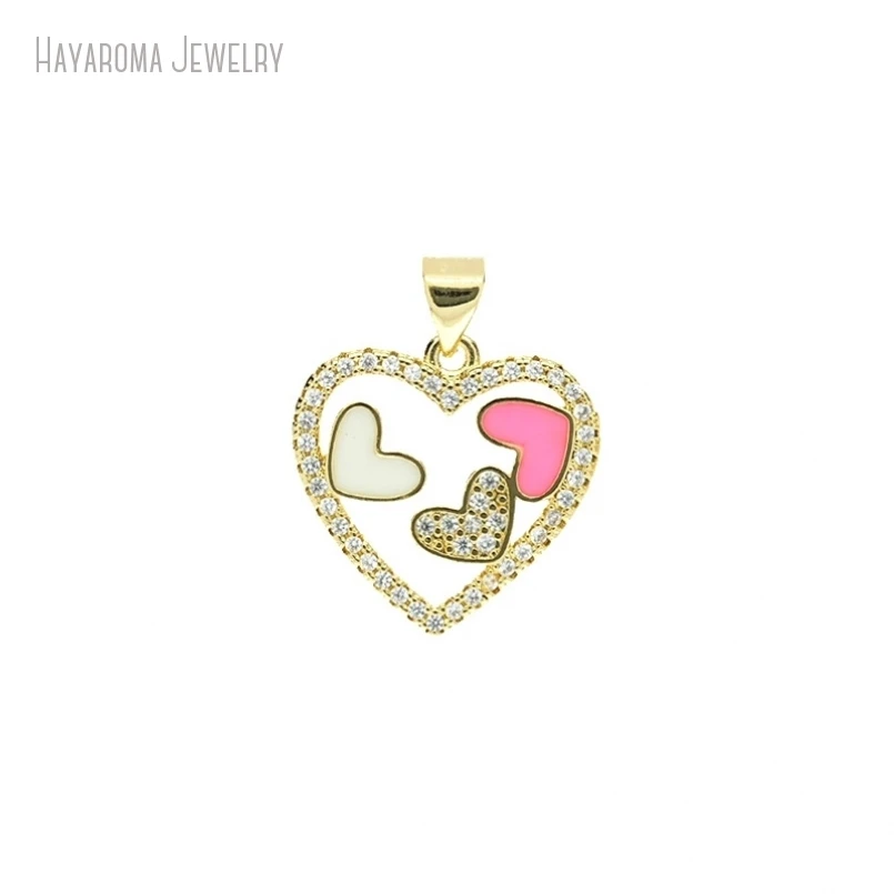 10 шт. невидимая установка металлический цирконий сердечки форма сердца кулон