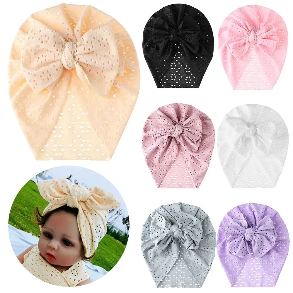 

Girl Boy Summer Infant Toddler Baby Newborn Big Bowknot Beanies Cap Baby Bonnet Cap Turban Headwrap