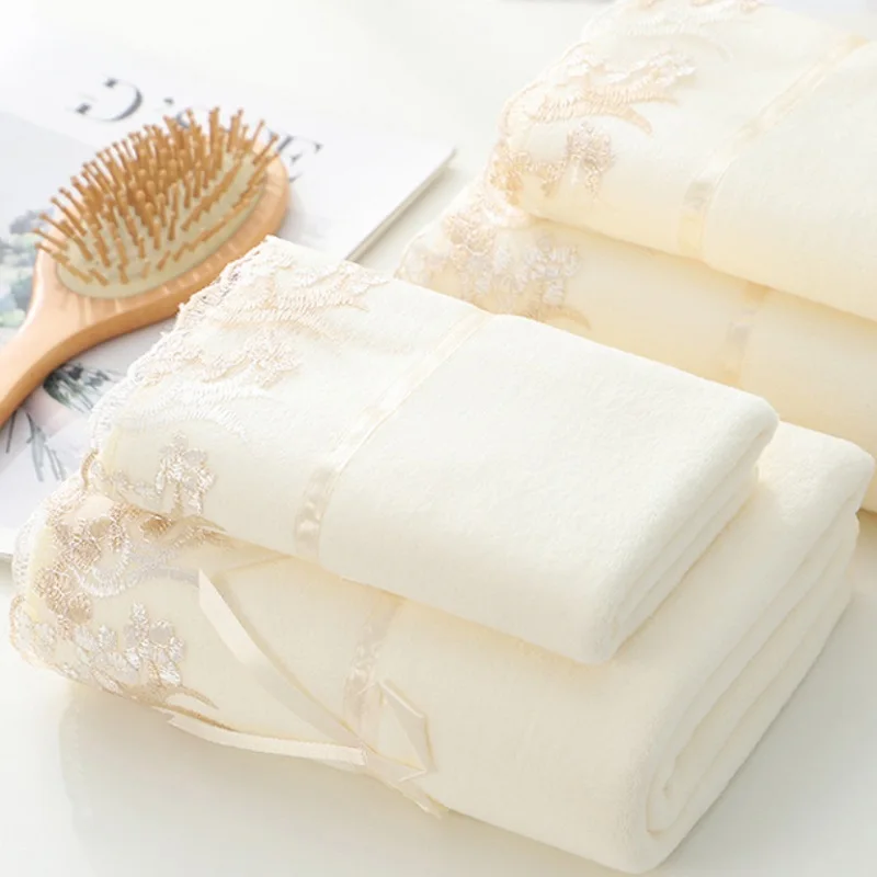 

Роскошное полотенце из микрофибры, кружевное банное полотенце с вышивкой для взрослых, большое махровое полотенце 70*140, быстросохнущее женс...