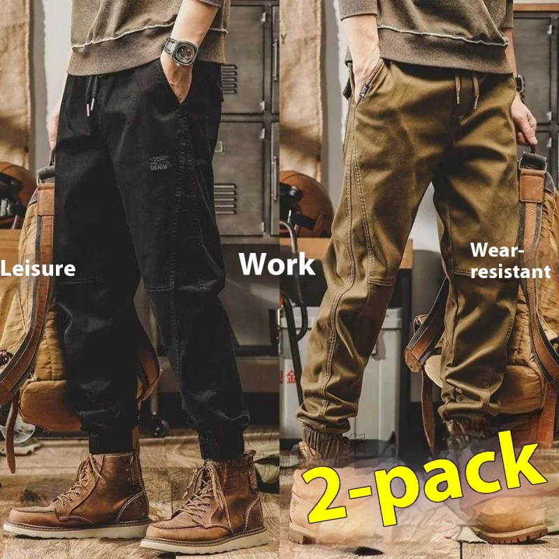 Fall Winter Overalls Fashion Brand Jogger Pants Loose plus Size Casual American Retro Trendy Trousers Wear-Resistant Men