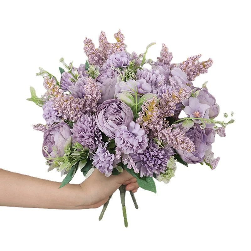 

Искусственные цветы, винтажный букет из шелковых роз, винтажные свадебные цветы, искусственные цветы для дома, 7 головок