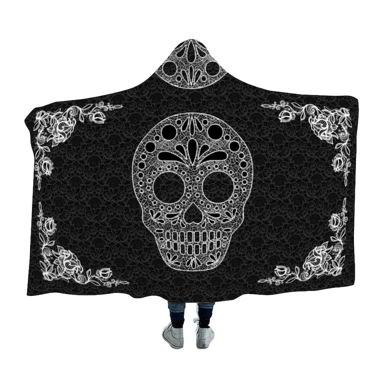 

Одеяло с капюшоном в готическом стиле-одеяло с капюшоном в виде черепа, украшение в готическом стиле