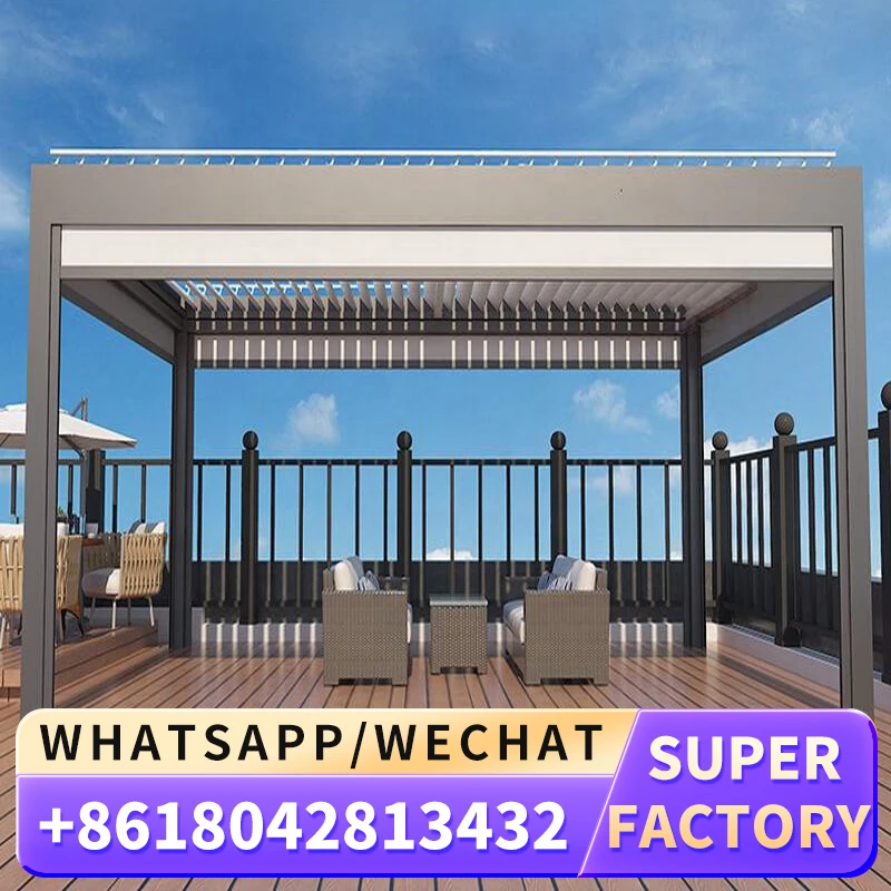 Водонепроницаемый современный навес для сада стальной бассейн биоклиматические