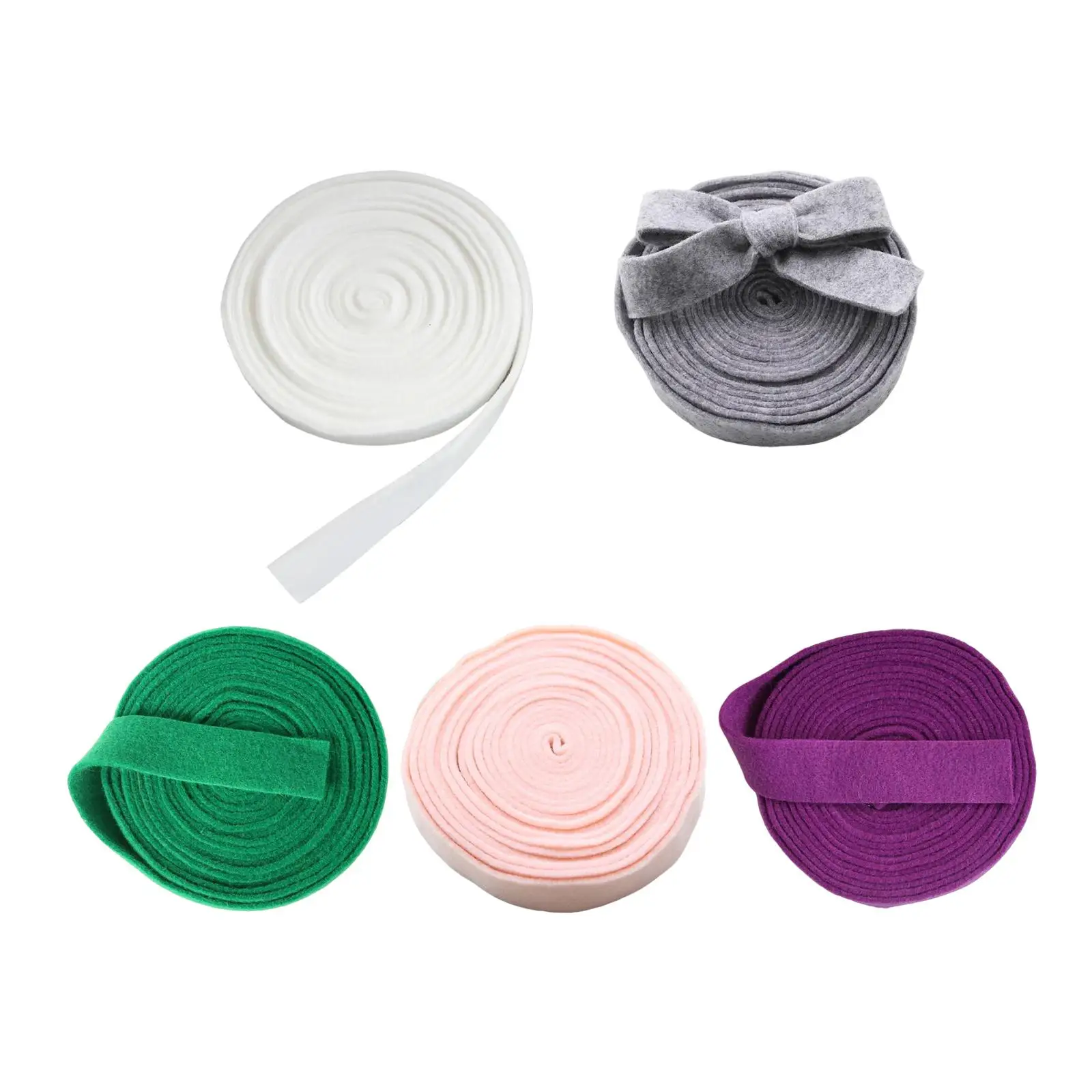 Felt Ribbon Decor DIY Crafts Art Ornament Handmade Felt Webbing Belt for Hair Bow Making Wedding Holiday Valentines Day Party