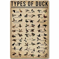veidsuh types of duck metal tin sign metal poster coffee shop bar club living room school wall personalized home art wall decora