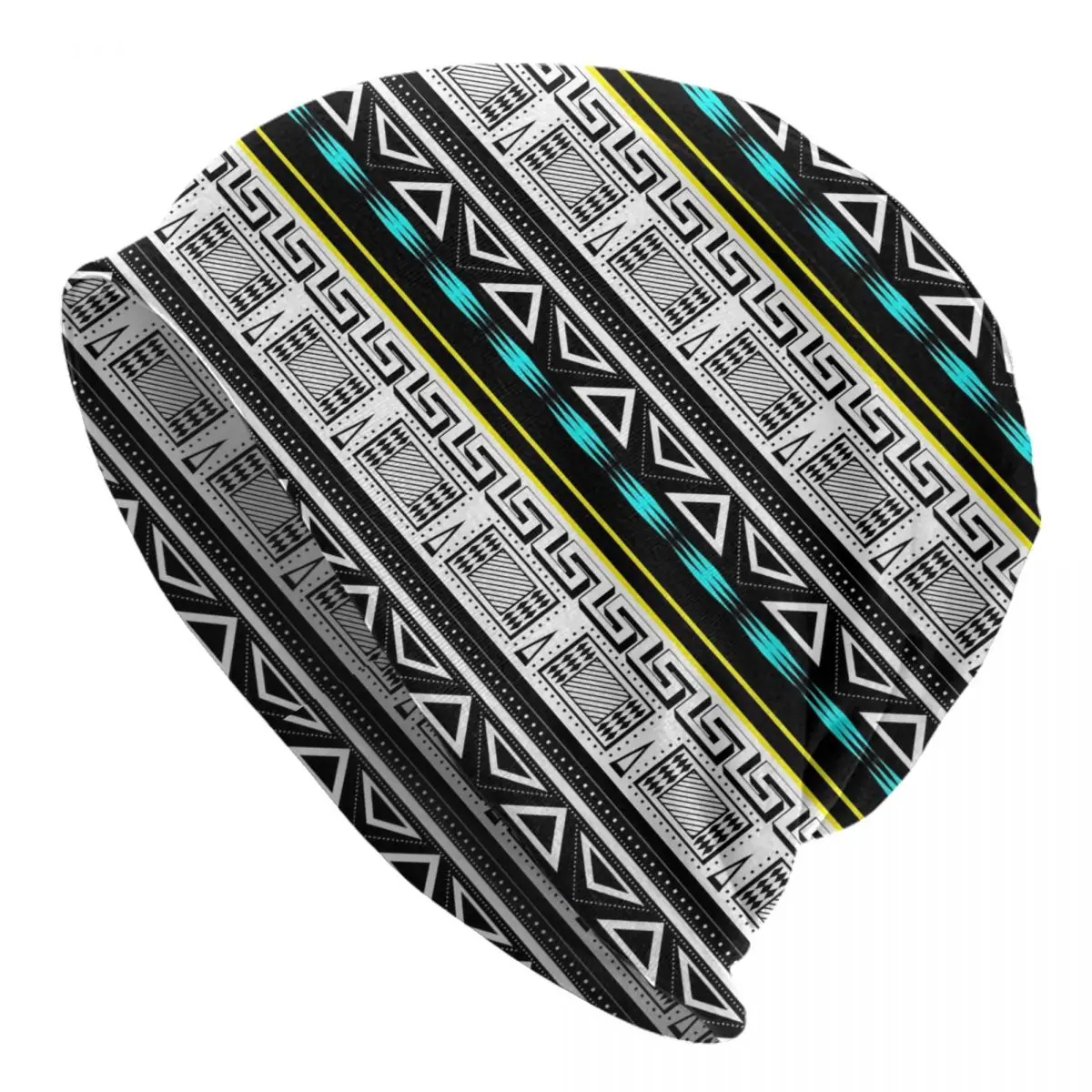 Шапки-бини с этническим принтом черно-синие шапки Skullies эластичные в стиле хиппи