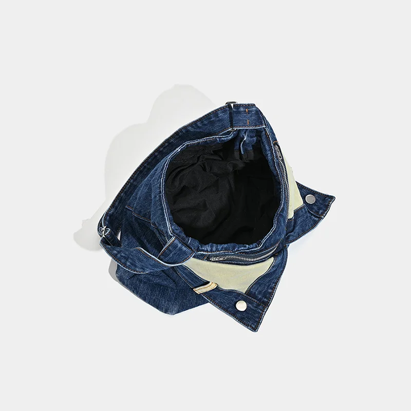 Y2K джинсовая сумка на плечо для женщин синяя парусиновая дизайн джинсовый топ