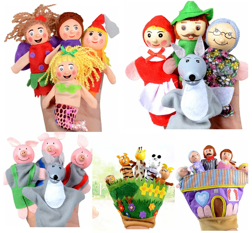 

Faily Tale Finger Puppet Plush Toys Baby Kids Storytelling Appease Animal Gloves Puppets Cartoon for Children