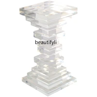 zqacrylic side table mini and simple modern transparent phone table sofa corner table quality side table