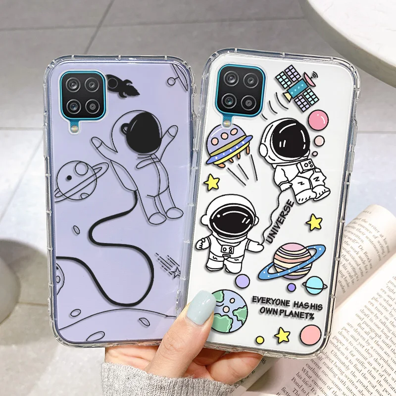

For Samsung S20 FE Case Funda Samsung A12 Case Astronaut Case For Galaxy A52 A52S A51 A32 A21S A71 A50 A72 S21 S22 Ultra Cover