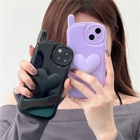 camera protection love heart 3d case for iphone 13 12 11 pro max shockproof soft imd phone cover fundas coque for xsmax xr x kid