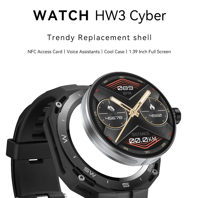 

Lenovo HW3 Cyber Sports Smart Watch for NFC Access Card 1.39inch HD Screen Heart Rate Blood Oxygen Sleep Outdoor Smartwatches