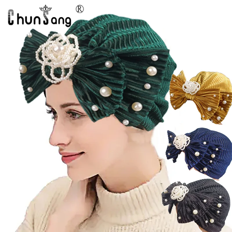 New Velvet Bonnet Soft Headwrap Turban Headbands for Women Caps Hat Beanie Scarf Turban Head Wrap Knitted Cap Hair Accessories