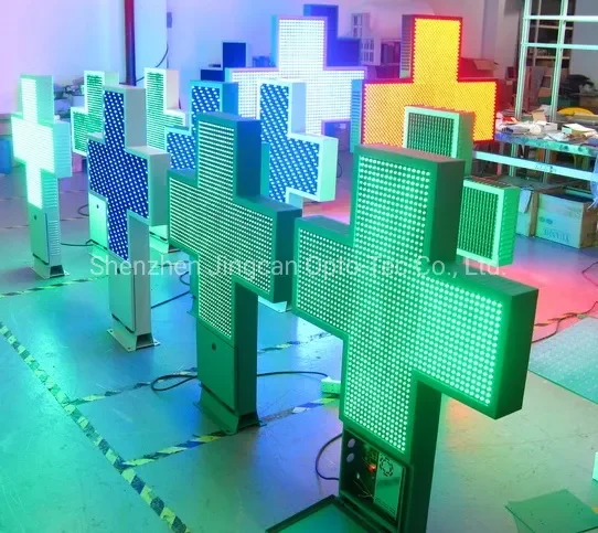 Фото Светодиодный водонепроницаемый дисплей P10 для аптек, RGB-вывеска для аптек №5