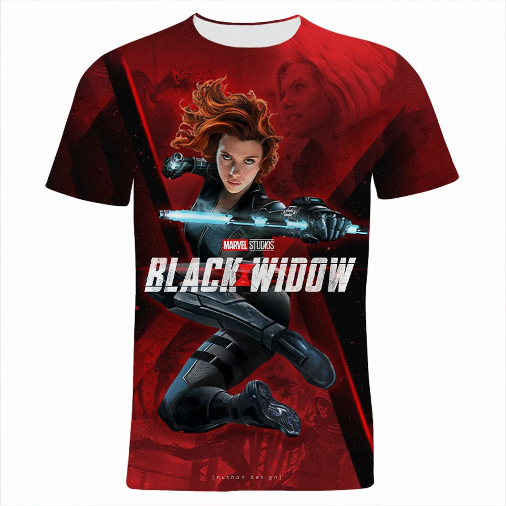 

Summer Fashion Women Harajuku T Shirt Marvel Black Widow Cool 3D Printed Boy Girl Kids T-shirts Short Sleeve Men's Tee Shirts