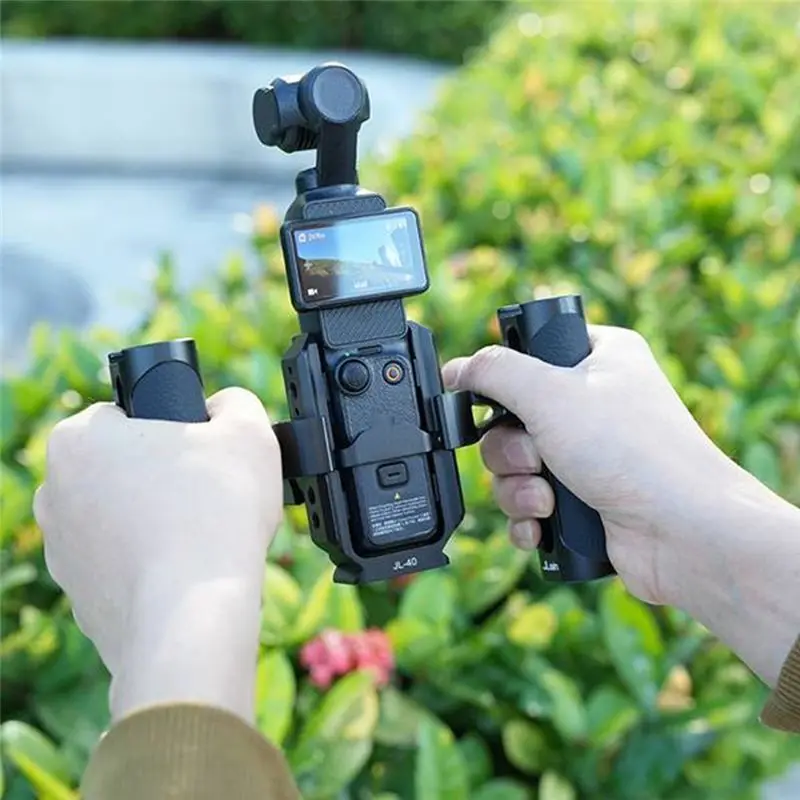 Фото Алюминиевый защитный кейдж Jlwin для DJI Osmo Pocket 3 с адаптером для расширения и креплением-кронштейном №2