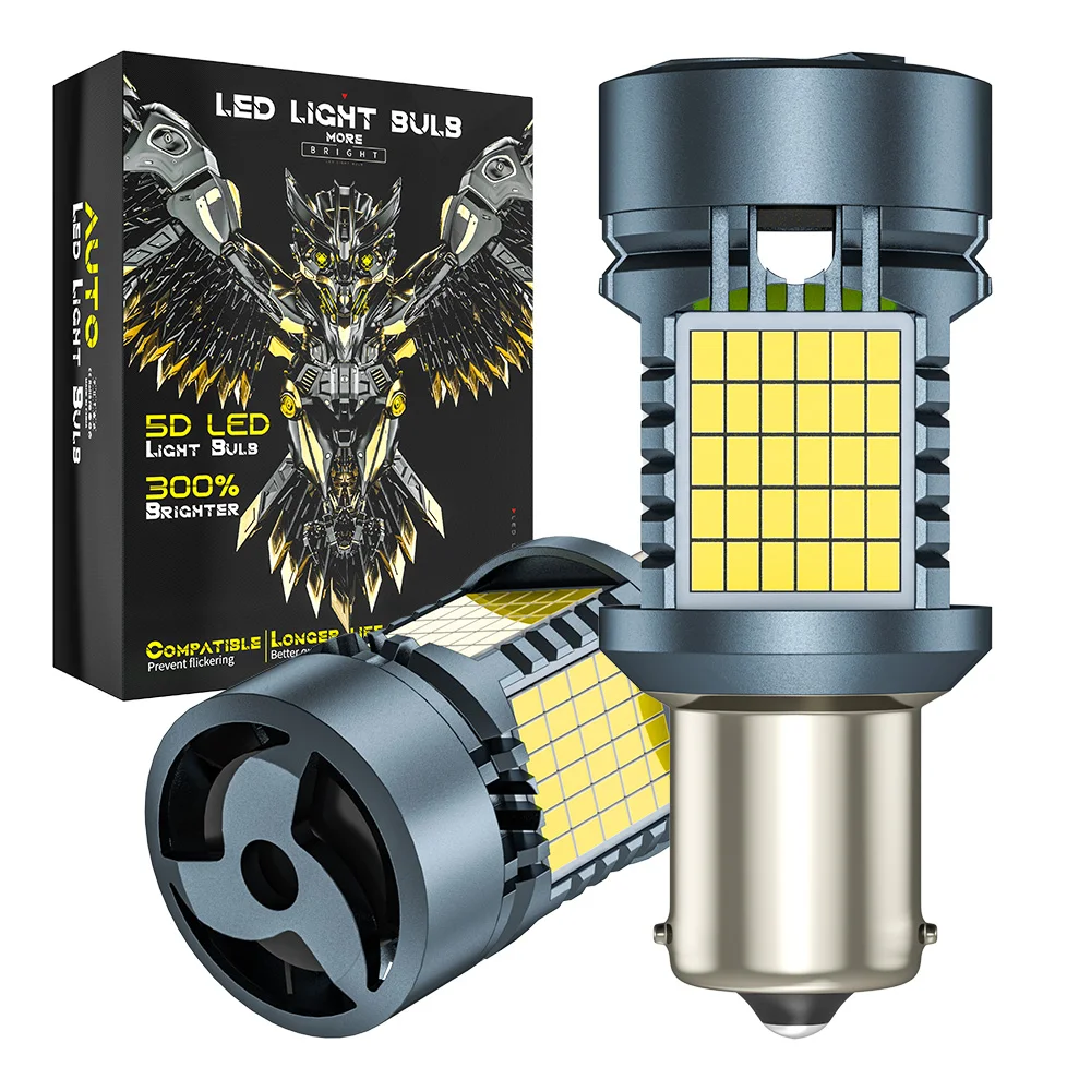 

2pcs Car LED Turn Signal Light Canbus Decoding Anti-stroboscopic 1156 T20 120smd Reversing Light Bulb Reverse Lamp Accessories