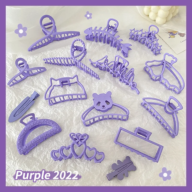 

2022 Fashion Purple Hair Claws Korean Geometric Hair Clamp Grab Hair Clips for Women Girls Hairpin Hair Accessories Headweaar