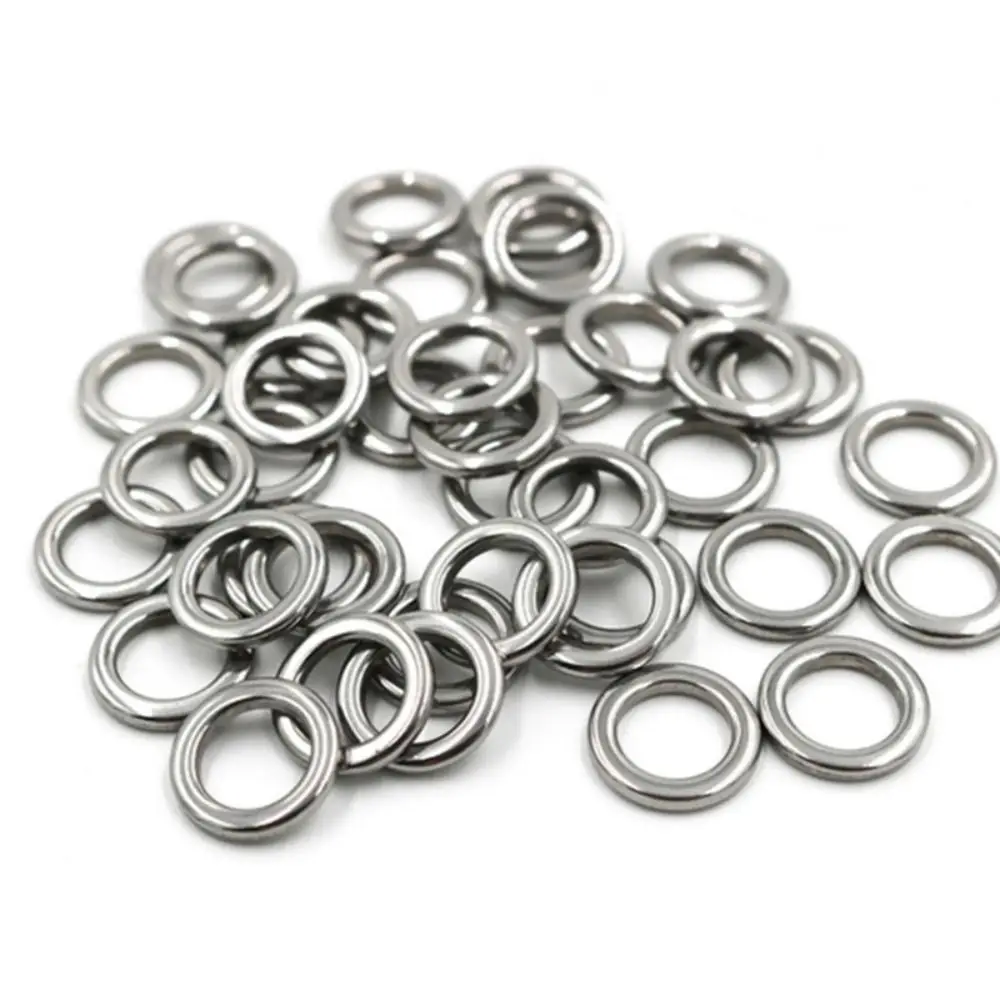 

50/100Pcs Saltwater Tackle Chrome Fishing Lure Connector Ring link Fishing accessories Swivel Snap Stainless Steel Snap