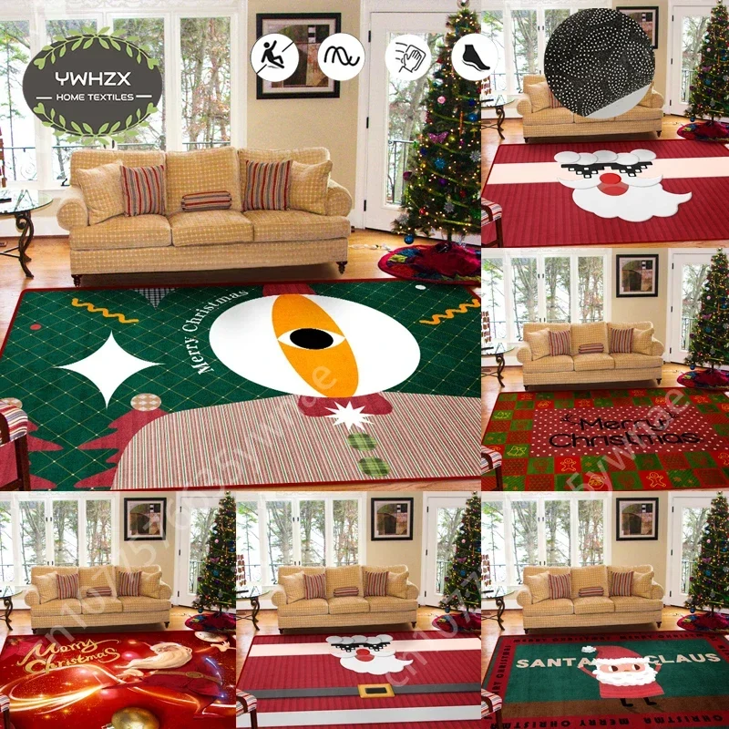 

Cute Funny Christmas Felt Carpet Living Room Decoration Sofa Area Rug Bedroom Kidsroom Bedside Floor Mat Anti Slip Bathroom Rugs