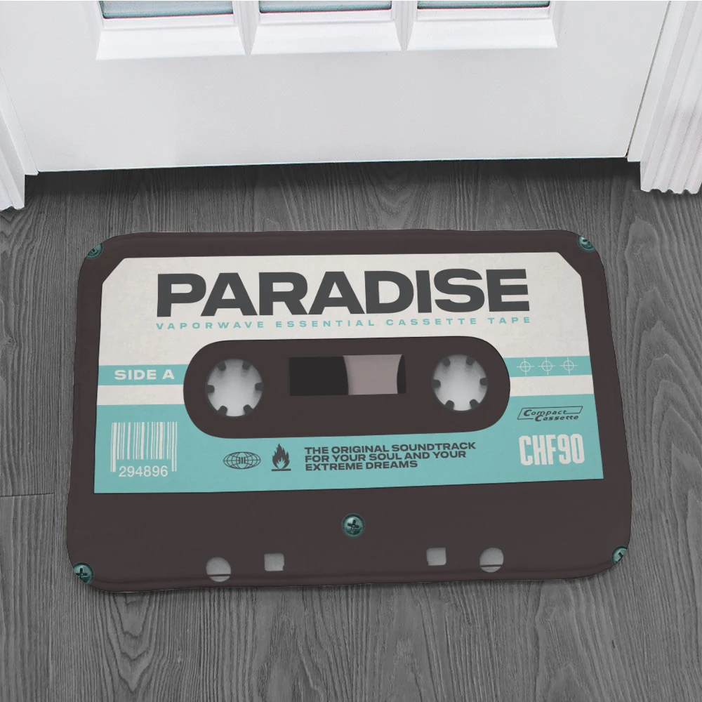 

Новинка, фланелевый мягкий дверной коврик, Веселые ретро-музыкальные ранцы, коврики для гостиной, кухни, ванной, противоскользящий напольны...