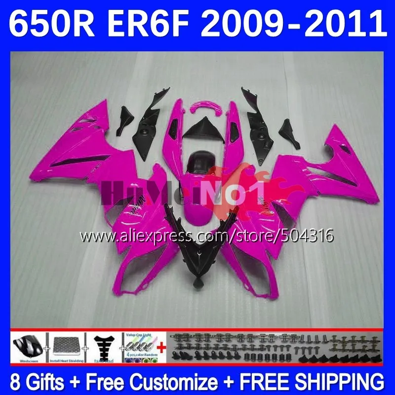 

OEM Body For KAWASAKI NINJA 650R ER6F ER 6F 09-11 ER-6F 09 10 11 174MC.20 ER6 ER 6 F 650 R 2009 2010 2011 Fairings Glossy Pink