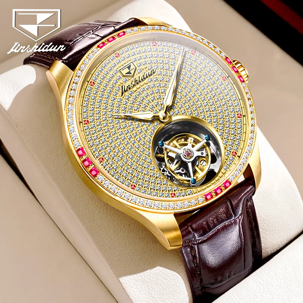 JSDUN высококачественные мужские часы с турбийоном автоматические механические