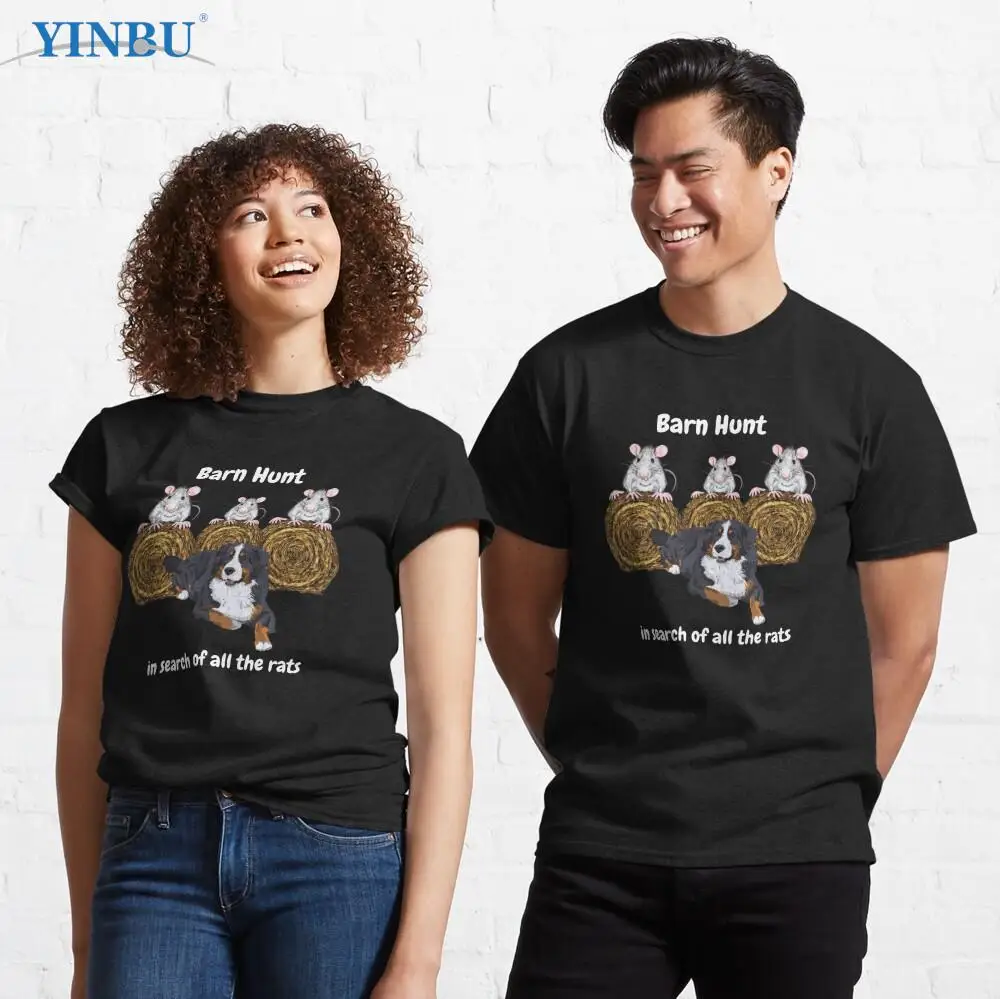 

Barn Hunt - in search of all the rats with a Bernese Mountain Dog YINBU Funny anime t shirt Unisex clothing New in streetwear