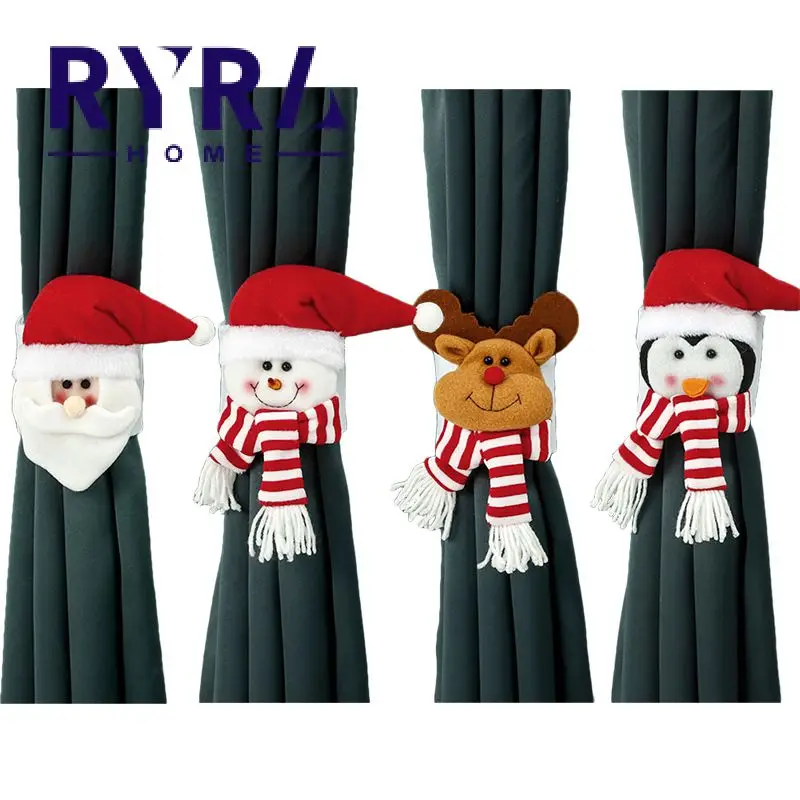 

Рождественская подставка для занавесок, украшения для дома, новый год 2023, Санта-Клаус, Рождественская подставка